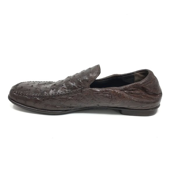 Prada Loafers Shoe Sz 7 UK/8 US Brown Full Ostrich main image 9